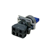 Переключатель  на 2 положения с фиксацией и подсветкой, синий, 1NO, 24V AC/DC, IP65, металл, изображение 4