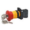 Кнопка грибовидная аварийной остановки с ключом, красная, 40 мм, возврат поворотом с фиксацией, 1NC, IP65, пластик, изображение 2