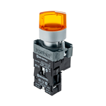 Переключатель с подсветкой, с фиксацией, 24V AC/DC, желтый, 2 положения, 1NO