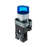 Переключатель с подсветкой, с фиксацией, 24V AC/DC, синий, 3 положения, 1NO