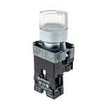 Переключатель с подсветкой, с фиксацией, 220V AC/DC, белый, 3 положения, 1NO