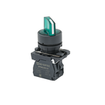 Переключатель  на 2 положения с фиксацией и подсветкой,  зеленый, 1NO, 24V AC/DC, IP65, пластик