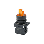 Переключатель  на 2 положения с фиксацией и подсветкой,  желтый, 1NO, 220V AC/DC, IP65, пластик