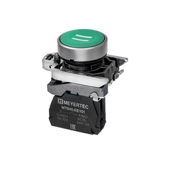 Кнопка плоская зеленая, маркировка "II", 1NO, IP65, металл