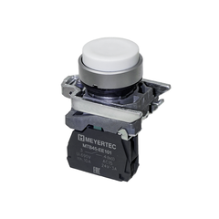 Кнопка выступающая белая, 1NO, IP65, металл