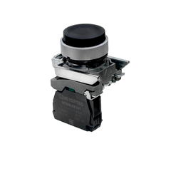 Кнопка выступающая черная, 1NO, IP65, металл