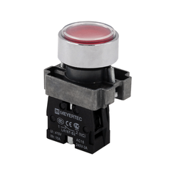 Кнопка плоская красная, 1NС, IP67, металл