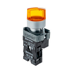 Переключатель с подсветкой, с фиксацией, 24V AC/DC, желтый, 3 положения, 1NO