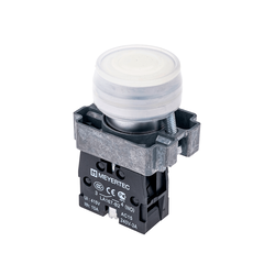 Кнопка в кожухе, белая 1NO