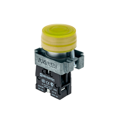 Кнопка в кожухе, желтая 1NO