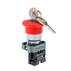 Кнопка грибовидная, возврат поворотом, 1NC красный 40 мм