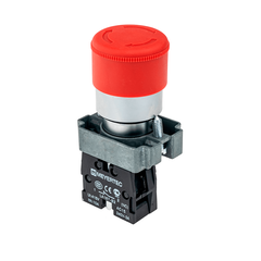 Кнопка грибовидная, возврат поворотом, 1NC красный 30 мм