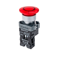 Кнопка грибовидная без фиксации, с подсветкой, 220V, 1NC, красный