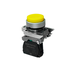 Кнопка выступающая желтая,  1NO, IP65, металл