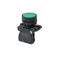 Кнопка плоская зеленая, 1NO, IP65, пластик