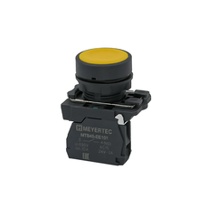 Кнопка плоская желтая, 1NO, IP65, пластик