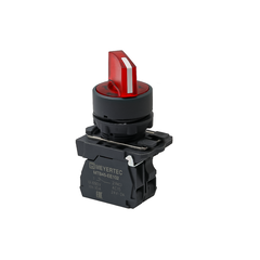 Переключатель  на 2 положения с фиксацией и подсветкой, красный, 1NС, 220V AC/DC, IP65, пластик