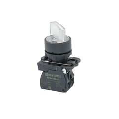 Переключатель  3 положения с фиксацией и подсветкой,  белый, 1NO, 24V AC/DC, IP65, пластик