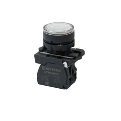 Кнопка белая с подсветкой, 1NO, 220V AC/DC, IP65, пластик