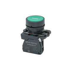 Кнопка плоская зеленая, маркировка "I", 1NO, IP65, пластик