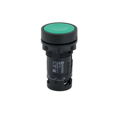 Кнопка плоская зеленая, 1NO, IP54, пластик