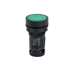 Кнопка плоская зеленая, 1NO+1NC, IP54, пластик