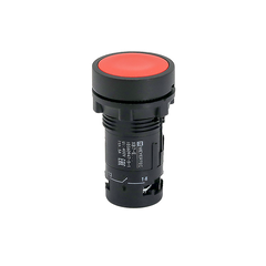Кнопка плоская красная, 1NO+1NC, IP54, пластик