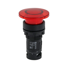 Кнопка грибовидная красная с подсветкой, Ø40 мм, 1NC, 220V AC, IP54, пластик