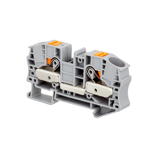 Клемма push-in проходная, 16 мм², серая