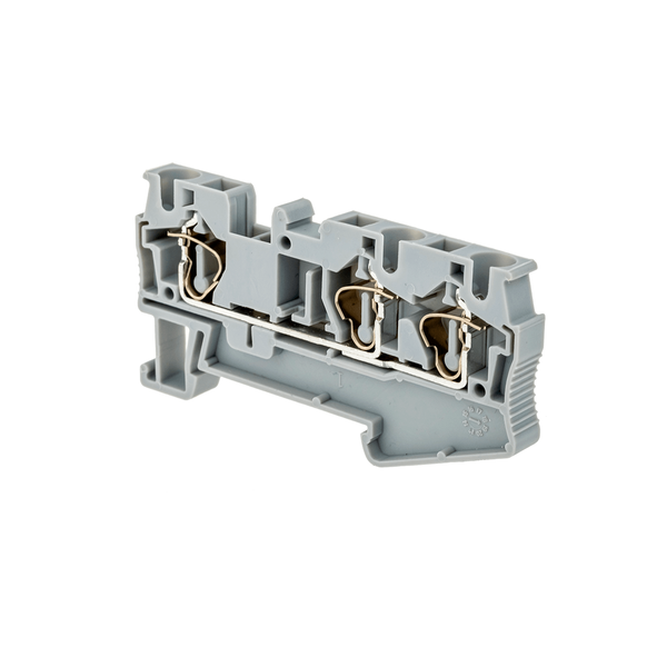 Клемма пружинная трехпроводная 4 мм² серая