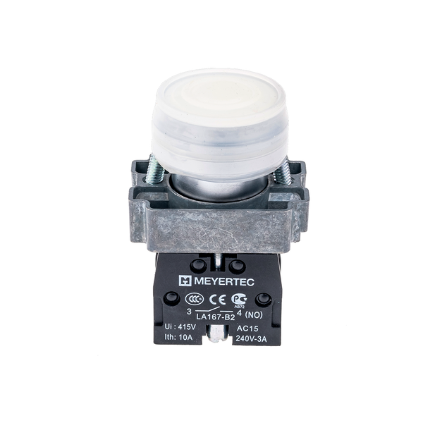 Кнопка в кожухе, белая 1NO, изображение 2