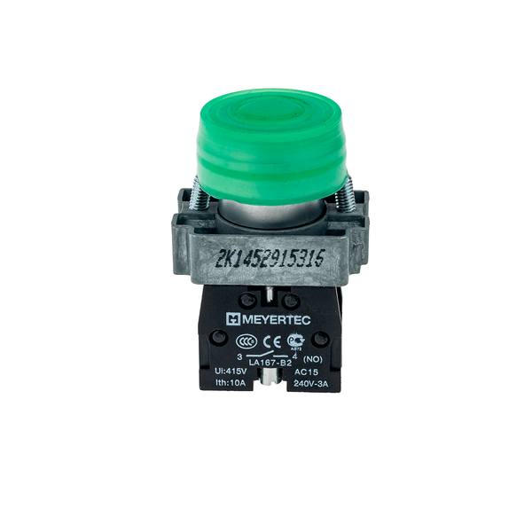 Кнопка в кожухе, зеленая 1NO, изображение 2