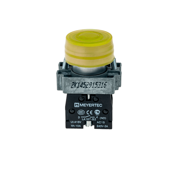 Кнопка в кожухе, желтая 1NO, изображение 2