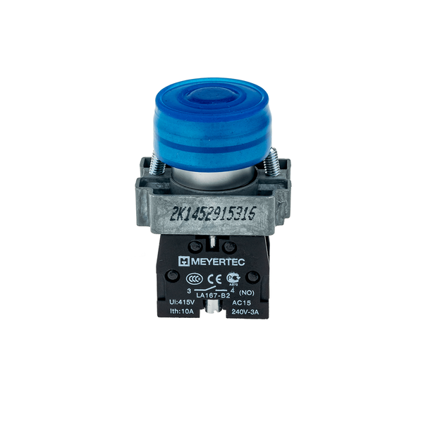 Кнопка в кожухе, синяя 1NO, изображение 3