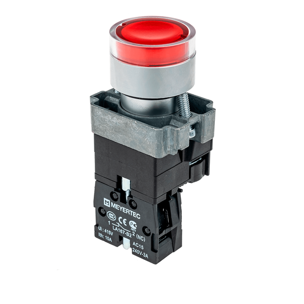 Кнопка с подсветкой красная 220V 1NC
