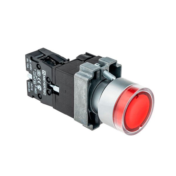 Кнопка с подсветкой красная 220V 1NC, изображение 3