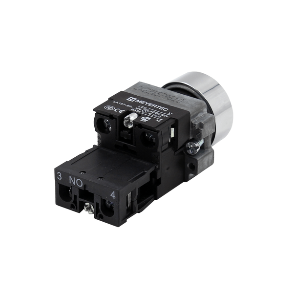 Кнопка плоская белая с подсветкой, 24V AC/DC, 1NO, IP67, металл, изображение 4