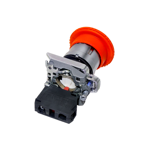 Кнопка грибовидная аварийной остановки, красная, 40 мм, возврат поворотом с фиксацией, 1NC, IP65, металл, изображение 4