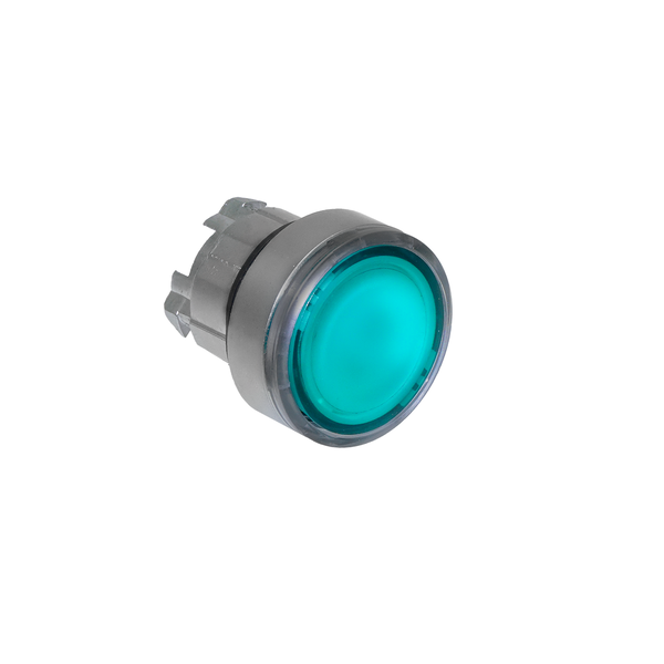 Головка кнопки с подсветкой, зеленая, IP65, металл, изображение 2