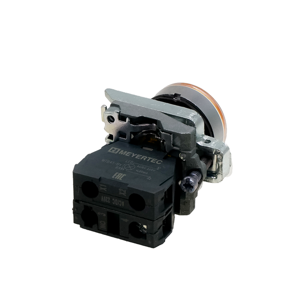 Кнопка желтая с подсветкой, 1NO, 220V AC/DC, IP65, металл, изображение 4