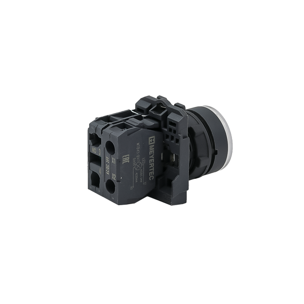 Кнопка белая с подсветкой, 1NO, 24V AC/DC, IP65, пластик, изображение 3
