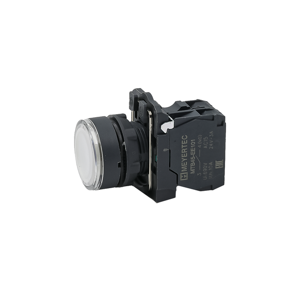Кнопка белая с подсветкой, 1NO, 220V AC/DC, IP65, пластик, изображение 2