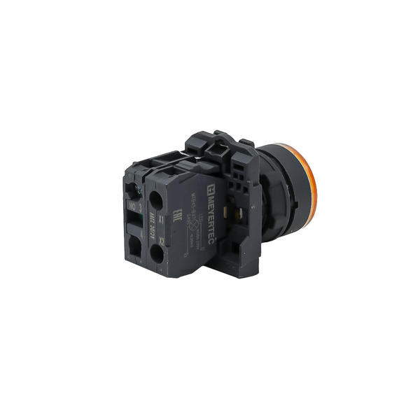 Кнопка желтая с подсветкой, 1NO, 220V AC/DC, IP65, пластик, изображение 3