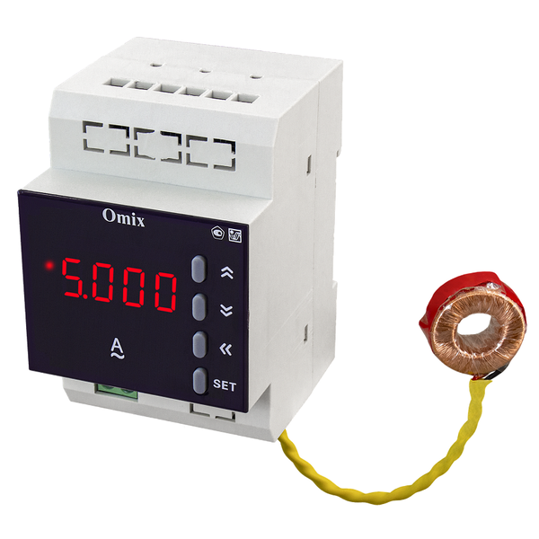 Амперметр однофазный на DIN-рейку с релейным выходом Omix D3-A1-1-K-N9