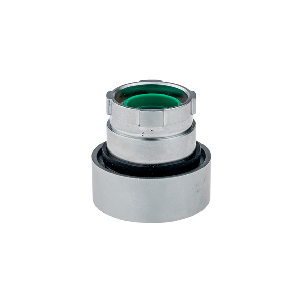 Головка кнопки плоская, зеленый, металл, изображение 2