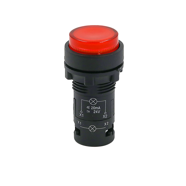 Кнопка красная выступающая с подсветкой, 1NС, 24V AC/DC, IP54, пластик, изображение 2