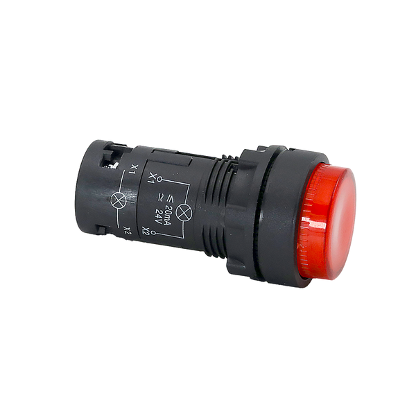 Кнопка красная выступающая с подсветкой, 1NС, 24V AC/DC, IP54, пластик, изображение 4