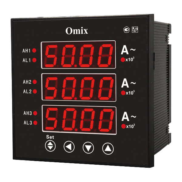 Амперметр трехфазный щитовой с 3 релейными выходами Omix P99-A3-3-3K
