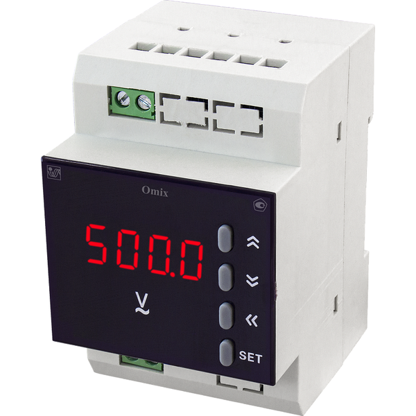 Вольтметр однофазный на DIN-рейку с аналоговым выходом Omix D3-V1-1-I420-N2