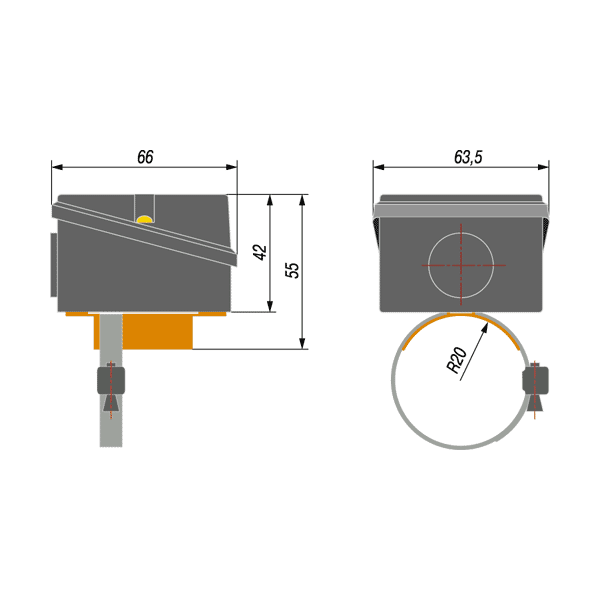 Датчик температуры воды накладной ДТС3225-PТ1000.B2, изображение 2